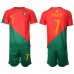 Günstige Portugal Cristiano Ronaldo #7 Babykleidung Heim Fussballtrikot Kinder WM 2022 Kurzarm (+ kurze hosen)